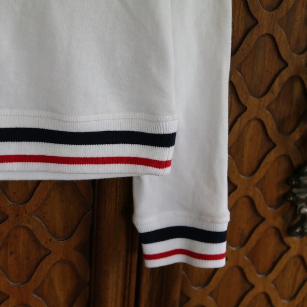 TOMMY HILFIGER SPORT Oversized Cropped Sweatshirt - White/stripes, Size S - Picture 6 of 14
